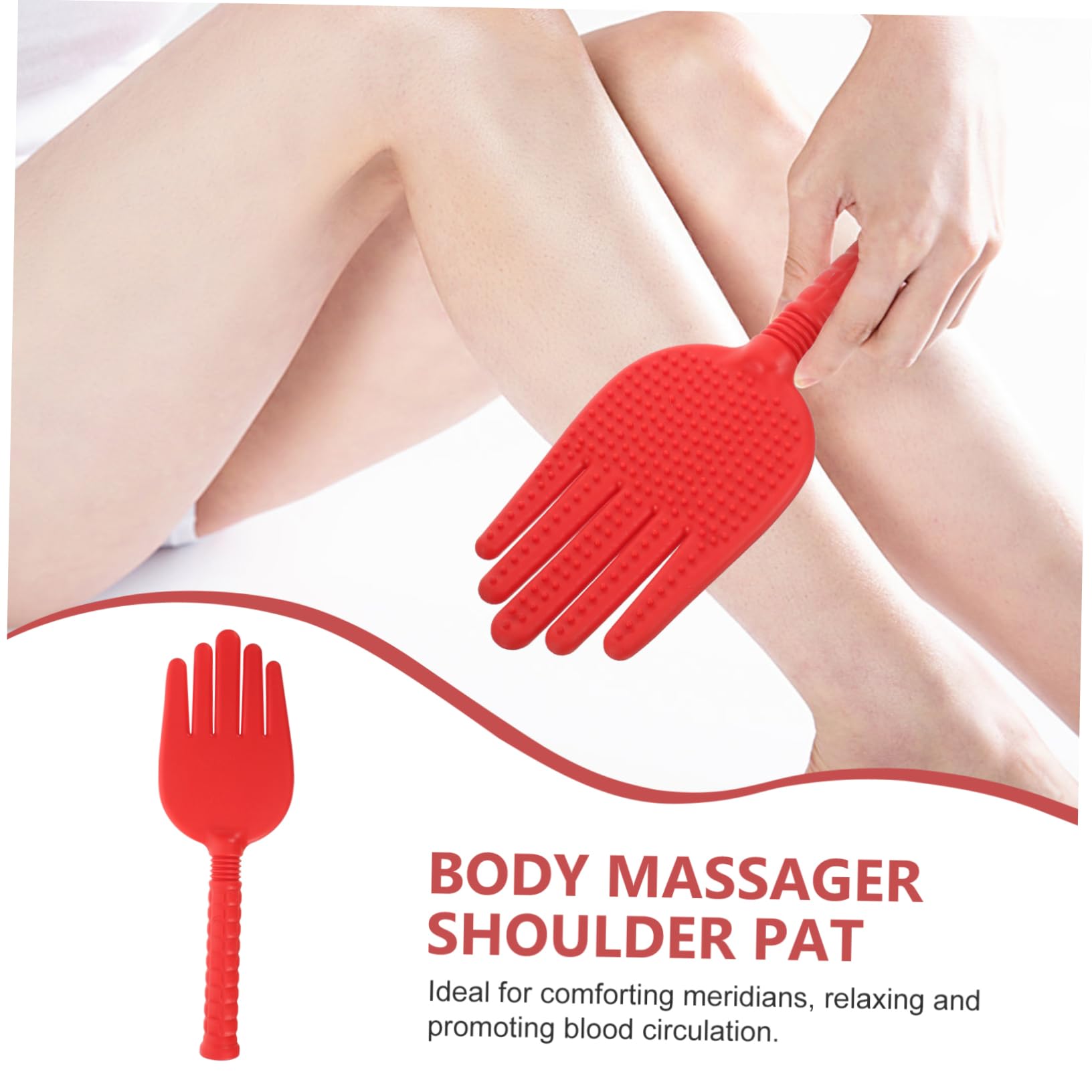 BESTYASH 4 Stück Praktischer Handmassager mit Fingerdesign Schulter und Nackenmassagegerät für Hause Büro Ergonomischer Massage Pats für Beine und Füße Rutschfester