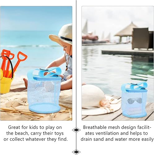 Miniatura 8 de Bolsa de malla de protección del medio ambiente para juguetes de playa, bolsa de almacenamiento de tul segura y fácil de usar