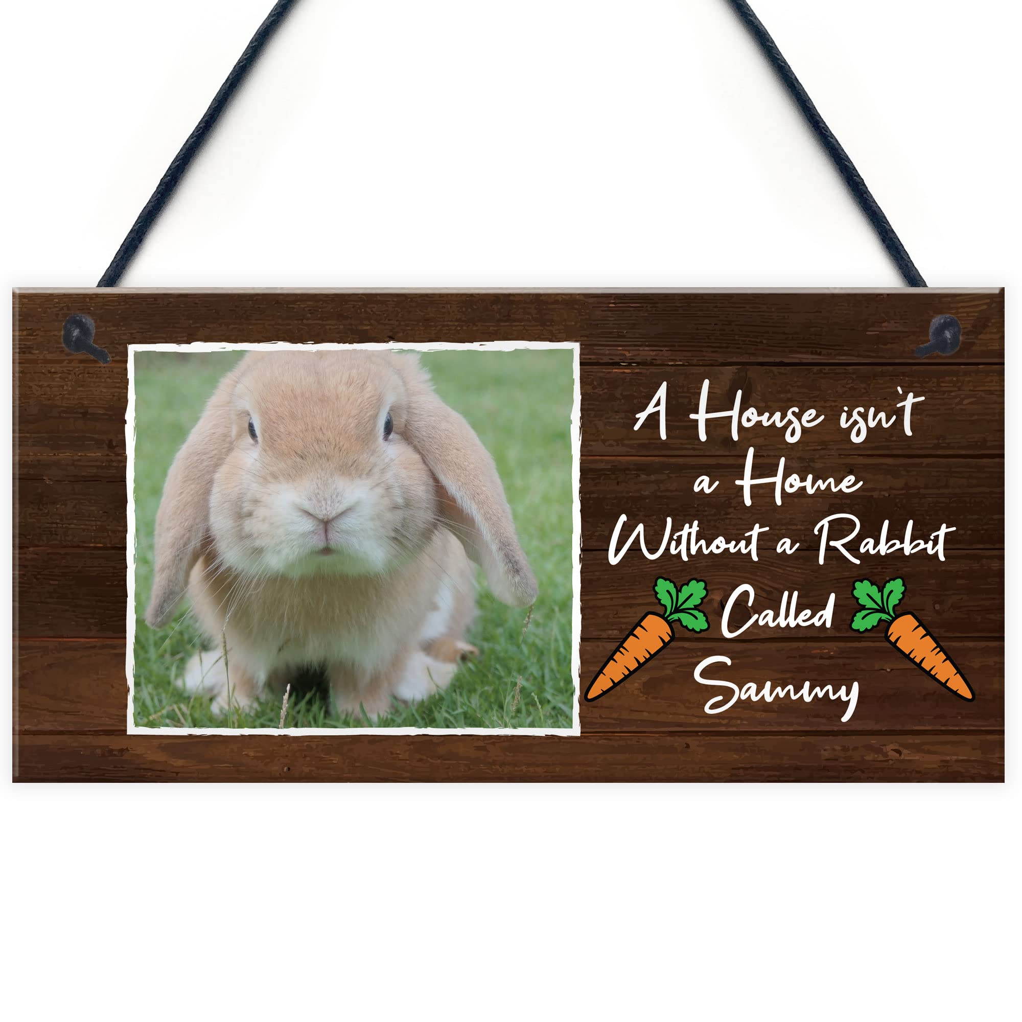 Red Ocean Novelty Rabbit Sign For Home Hanging Personalised Photo Plaque