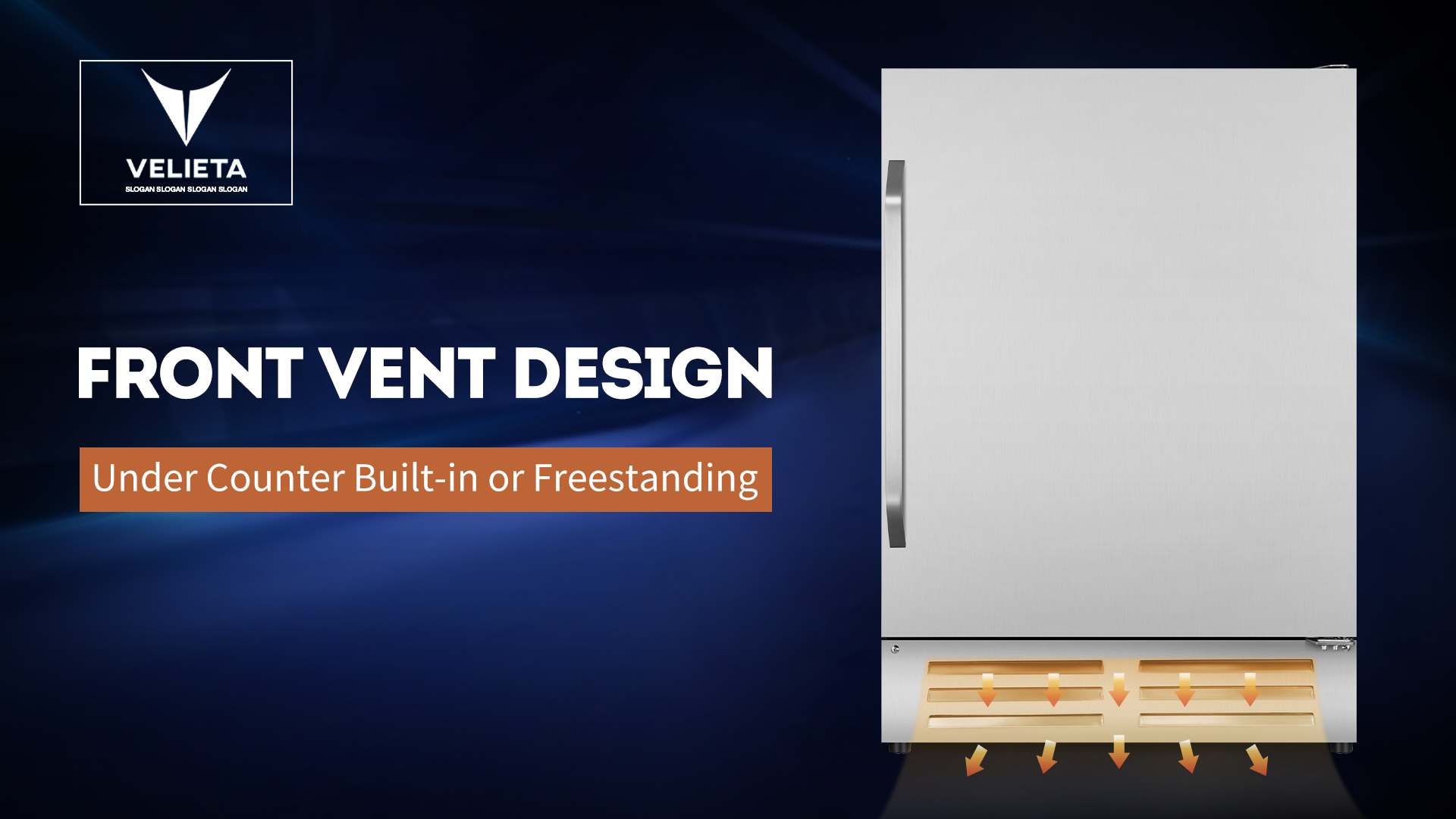 Image of 24 Inch Outdoor Beverage Refrigerator Cooler,Stainless Steel Wide Refrigerator for 210 Cans,Fit Perfectly for 24 inch Space Built-in Counter or Freestanding with powerful and quiet cooling system
