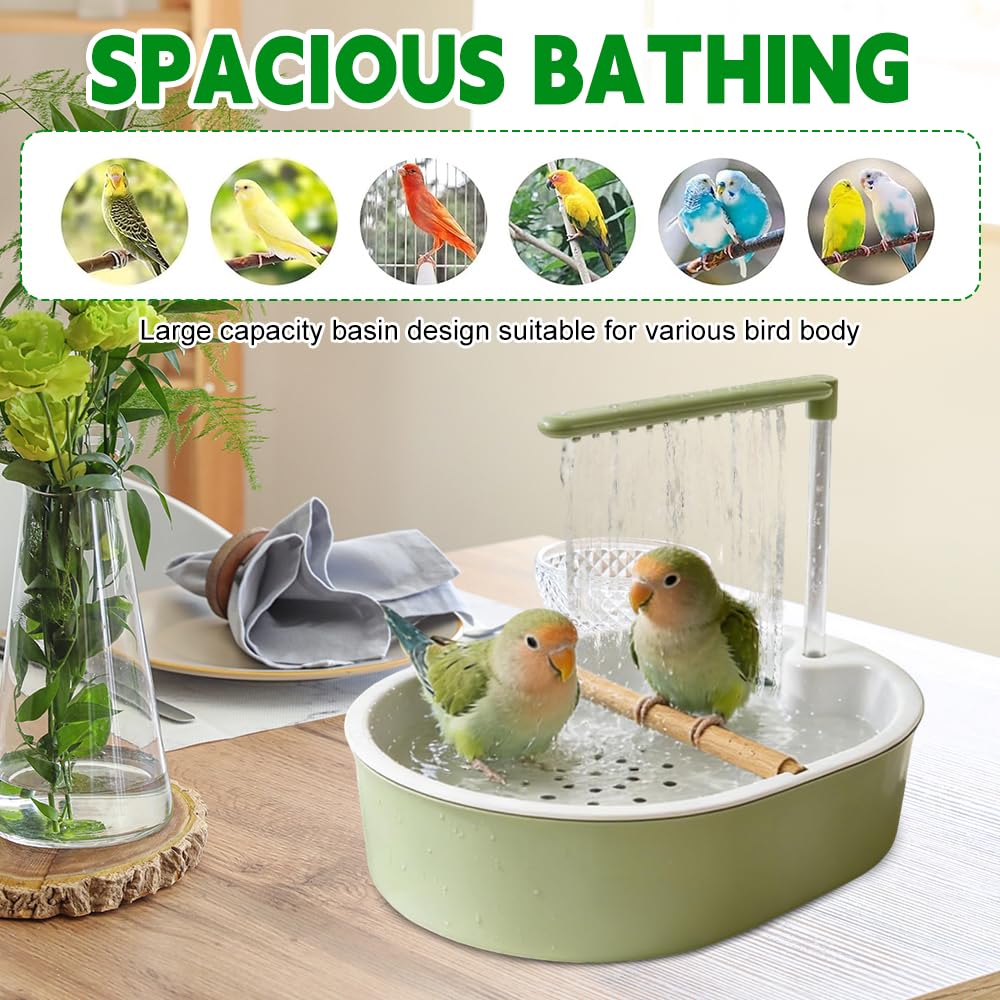 Baño Automático para Pájaros, Ducha para Pajaros, Bañera Automática para Loros, Bañera para Pájaros con Ducha, Bañera para Pajaros Automática para Jaula Periquitos Agapornis Cacatúa Y Cotorra