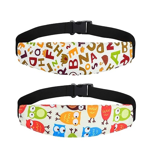 ZYNQACC Paquete de 4 soportes de cabeza de bebé para asiento de automóvil, correa ajustable para asiento de automóvil, correa para la cabeza para