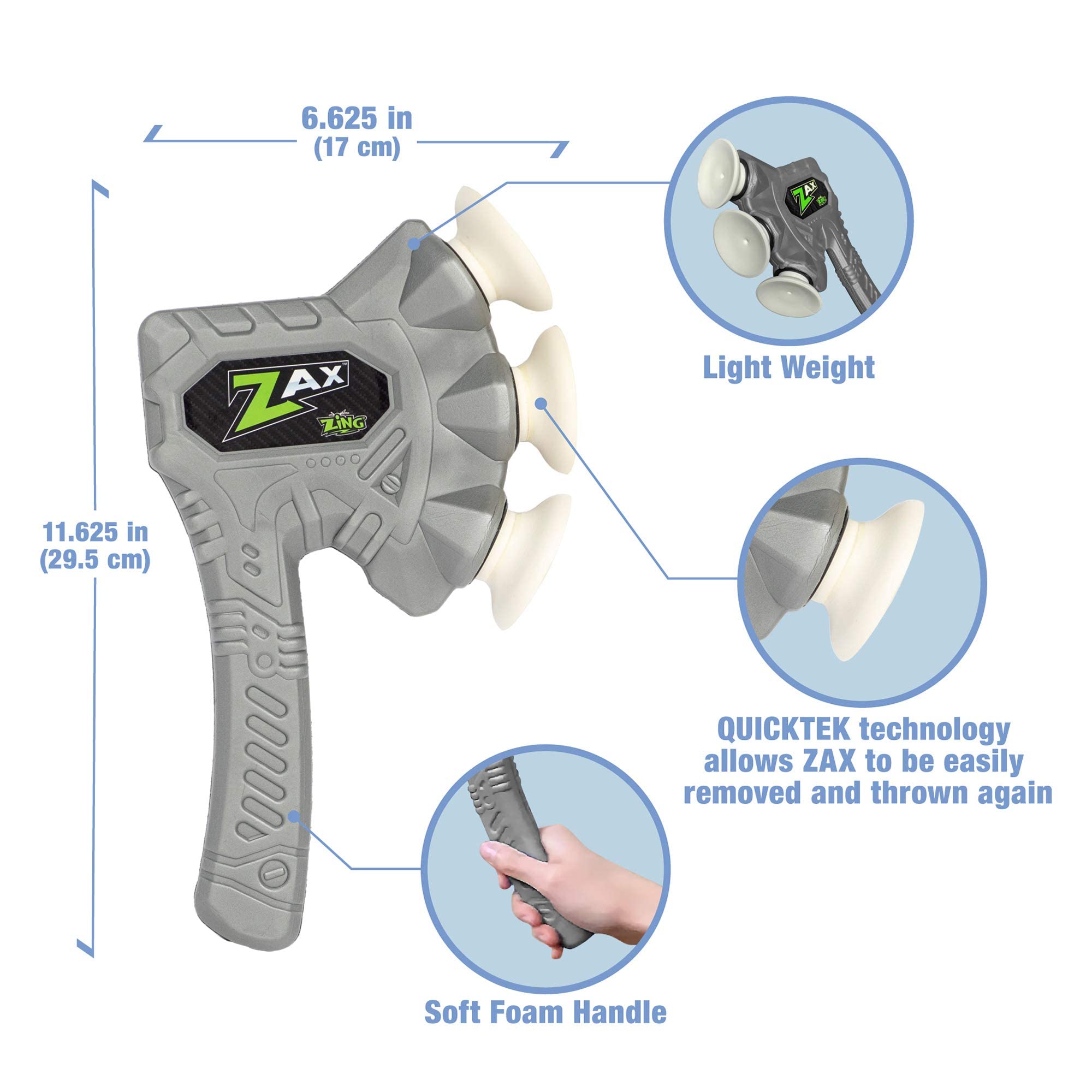 Zing Zax, Soft and Safe Foam Throwing Axes, Includes 2 Zaxes and 1 Target, Great Indoor or Outdoor Target Game for Friends and Family - Image 3