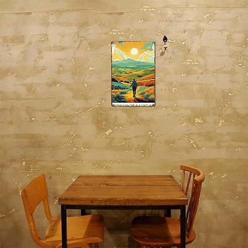 Miniatura 6 de Cartel divertido cartel de metal de aluminio de 8 x 12 pulgadas Camino de Santiago Journey, pintura de decoración de pared para el hogar,