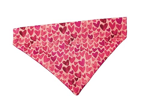Valentine's Hearts Over the Collar Dog Bandana That Slips onto Their Existing Collar Size (Small)