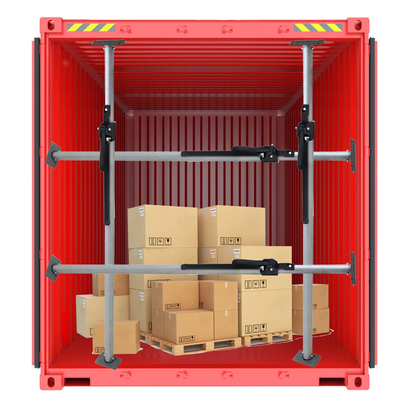 51" bis 66" Outdoor-Ratschen-Ladestangen, 4er-Pack, verstellbare Ladeflächenstange und Ladesicherungsstange for Wohnwagen/Jeep/Kastenwagen