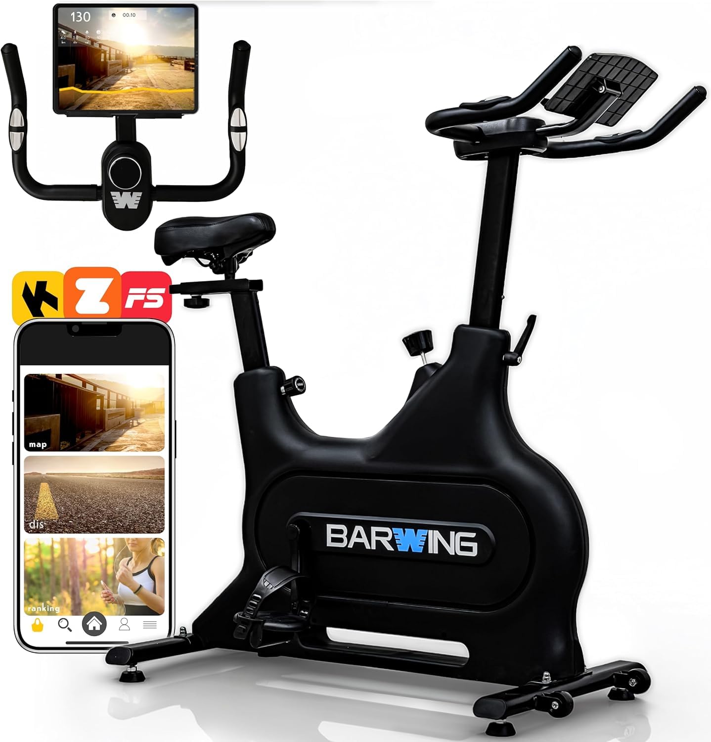 Amazon.co.jp: BARWING(バーウィング) 自己発電 スピンバイク 電磁制御