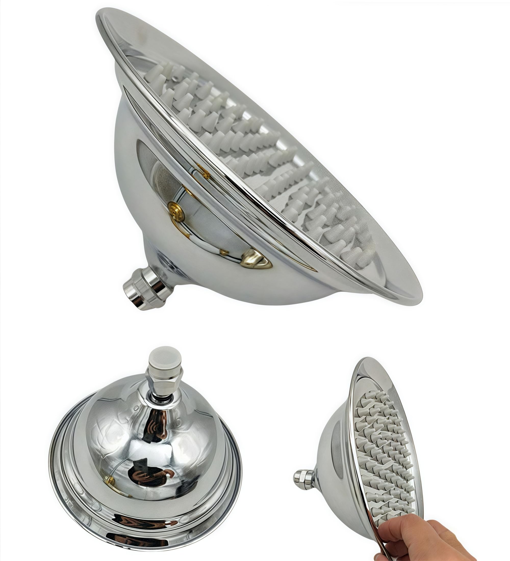 Douche à main Pommede douche 8 pouces rond or, or rose, chrome, antique, noir salle de bain en laiton massif cuivre pluie pomme de douche-Chrome