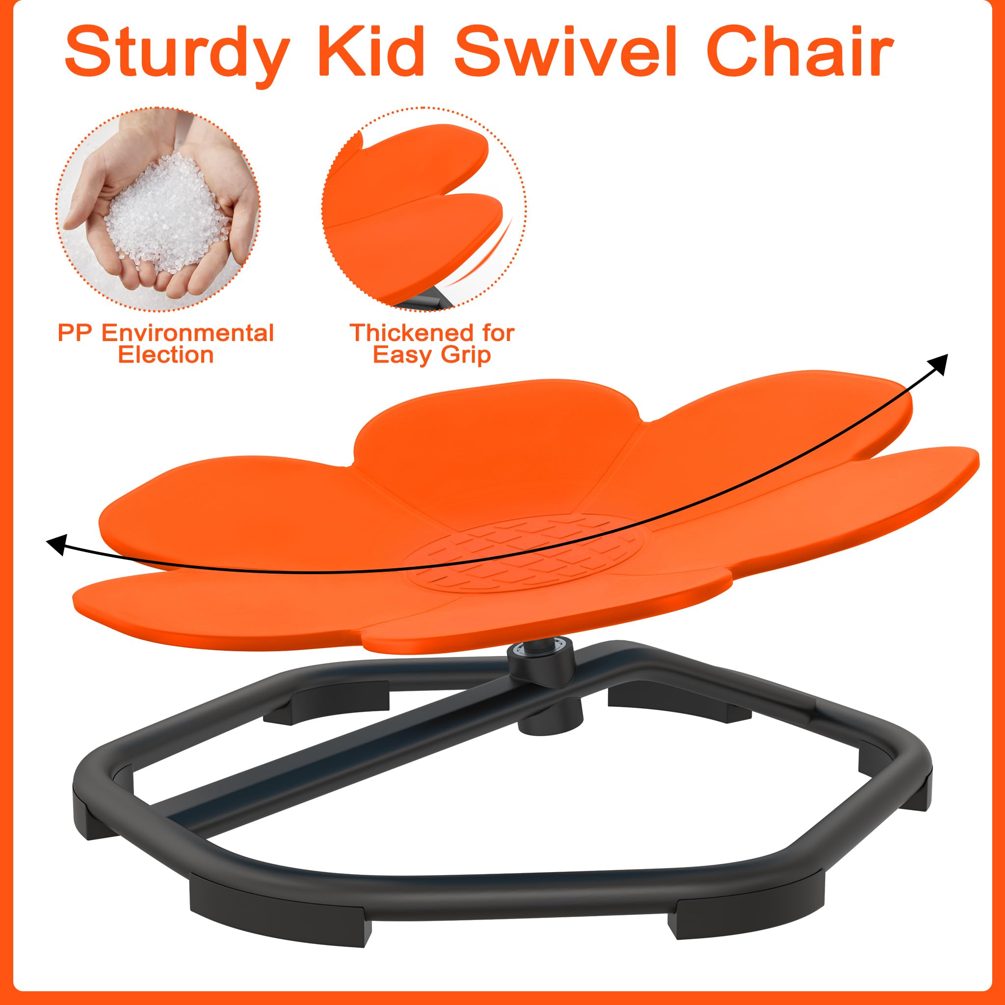 Froadp Silla de carrusel sensorial Autismo Silla Giratoria Silla Giratoria para Niños Entrenamiento Coordinación Física y Equilibrio Sensorial Autismo Juguete Silla de Equilibrio, Naranja
