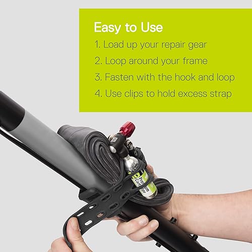 Miniatura 5 de Stwap by Delta Cycle - Correa de transporte para marco de bicicleta para herramientas y tubos interiores, diseño de correa de gran tamaño para todos