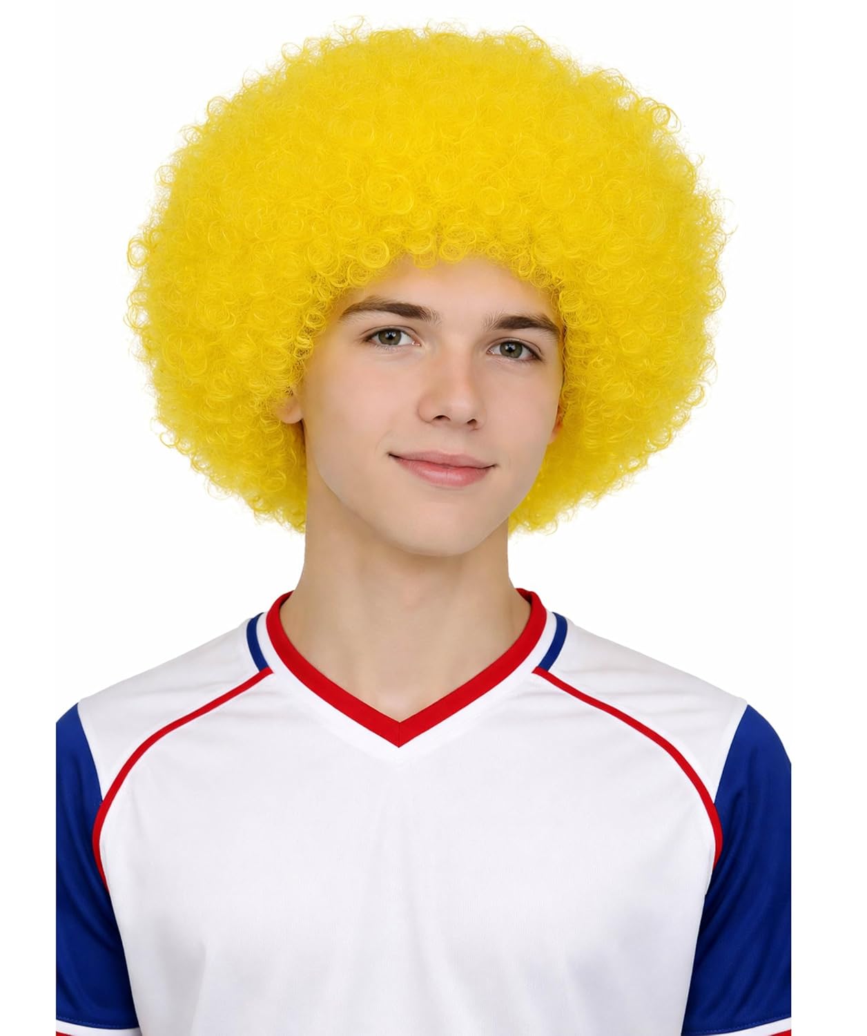 Unisex Big Curly Afro Wig | Bold Voluminous Costume Hairpiece - Eye Catching Accessory for Halloween Events, Cosplay Gatherings & Themed Party Looks - Yellow