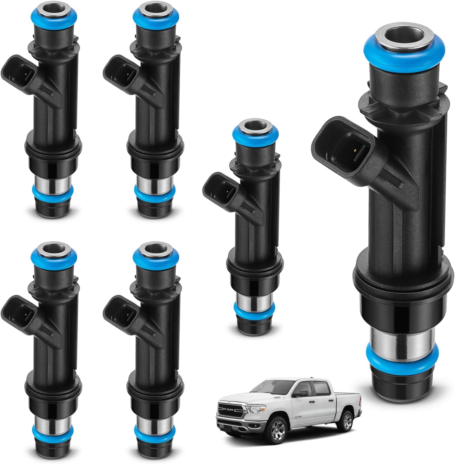 BDFHYK Fuel Injector FJ319 12569573 25313185 Compatible with 2002-2005 Chevrolet Trailblazer GMC Envoy XUV XL Buick Rainier Isuzu Ascender Saab 9-7x 4.2L l6 Truck Replacement FJ10578 25321207 Set of 6