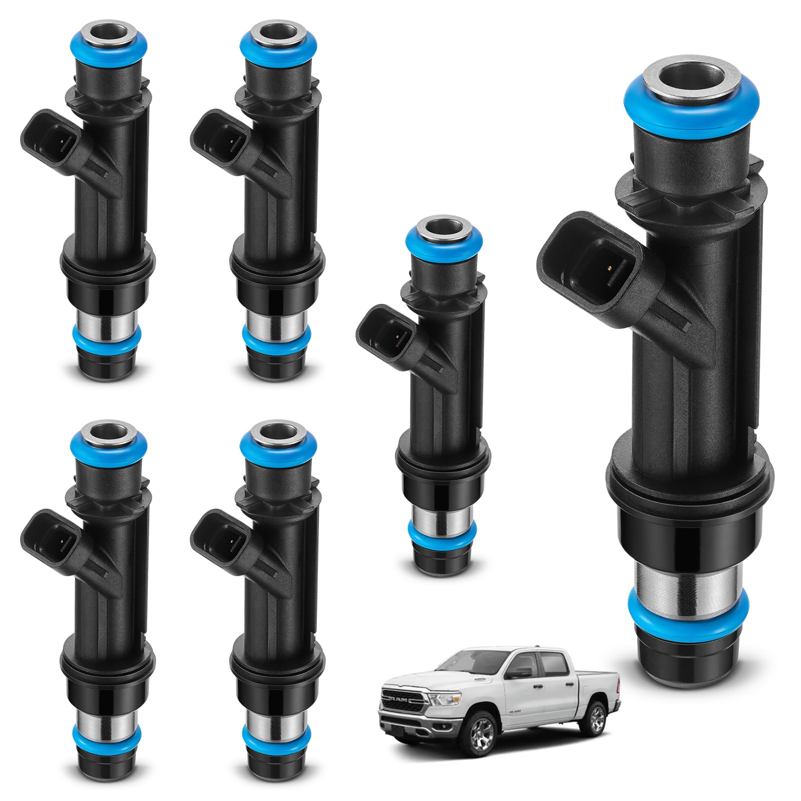 BDFHYK Fuel Injector FJ319 12569573 25313185 Compatible with 2002-2005 Chevrolet Trailblazer GMC Envoy XUV XL Buick Rainier Isuzu Ascender Saab 9-7x 4.2L l6 Truck Replacement FJ10578 25321207 Set of 6