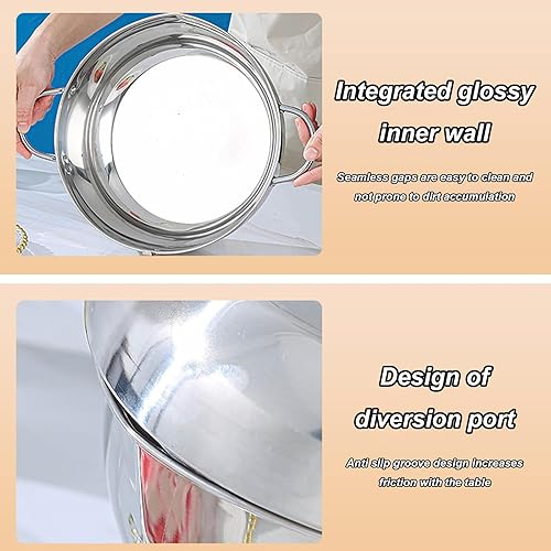 Miniatura 6 de Olla para freidora, 11 pulgadas, 4.2L, acero inoxidable, olla japonesa de tempura con tapa, control de temperatura, escurridor de aceite para pollo