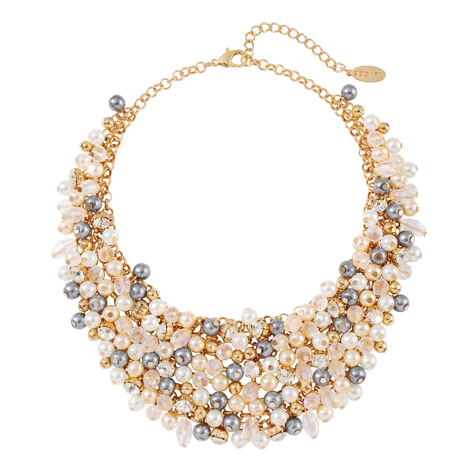 Bocar Fashion Crystal Chunky Collar Statement Necklace