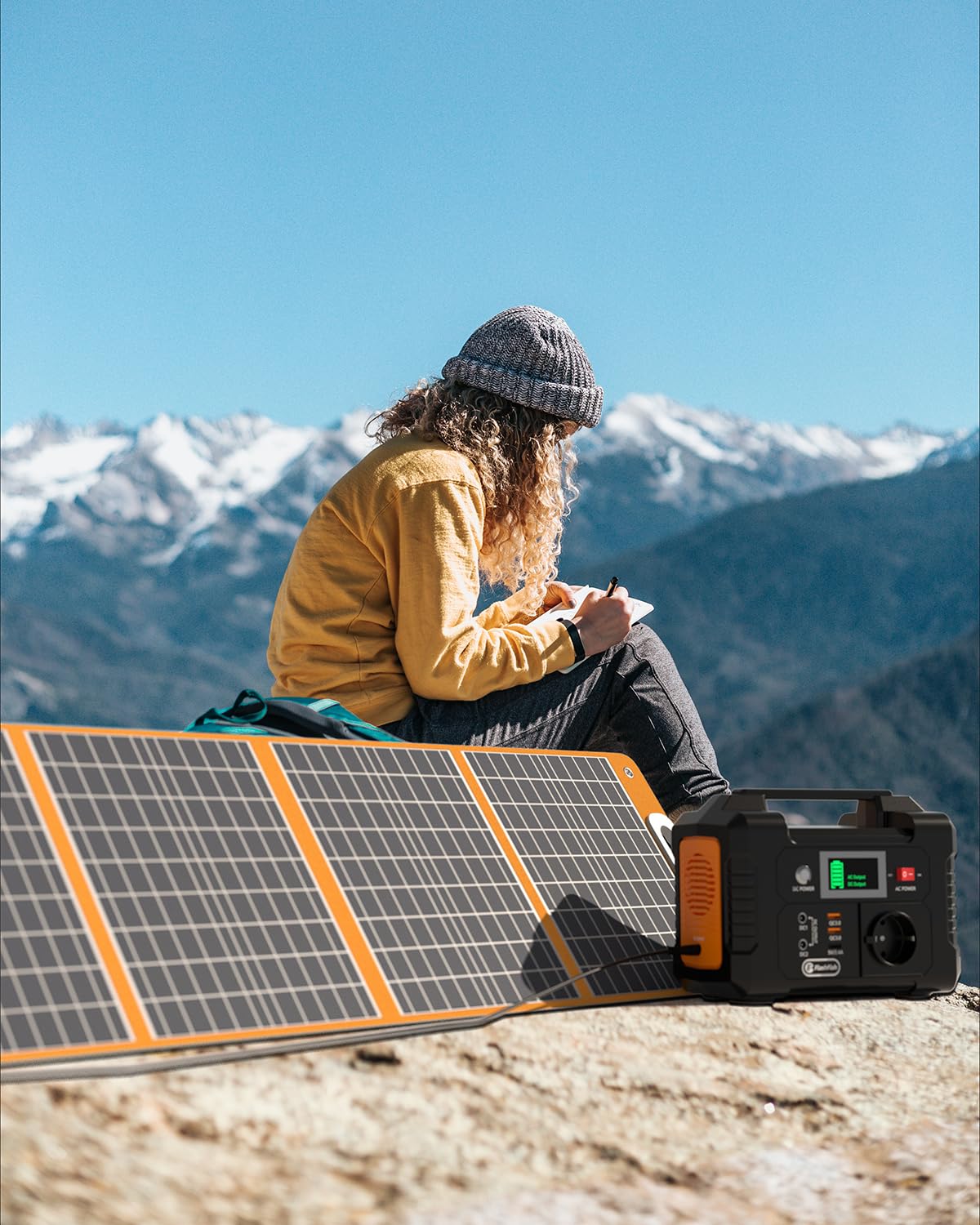 FlashFish Powerstation 100W Solarpanel 151Wh 200W Solargenerator AC 230V Notstromaggregat Akku LCD Anzeige Camping Solaranlage