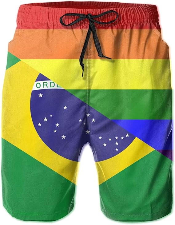 Amazon Co Jp ブラジル国旗lgbt国旗メンズサマービーチショーツ アスレチックトランクス Xl ファッション
