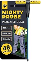 T&T Tools 48-Inch Mighty Probe Insulated Metal Soil Probe – 3/8" Metal Round Rod, Heavy Duty Design for Easy Penetration & Withdrawal, Soil Testing & Landscaping Tools, T-Handle, USA-Made-1 Pack