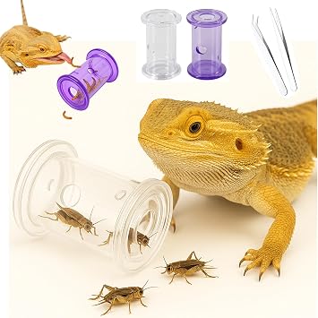 2Pcs Bearded Dragon Enrichment Toy - Foraging Toys & 2 Tweezers for Bearded Dragons to Play with Bearded Dragon Toy for Reptiles - Reptile Terrarium Tank Accessories for Gecko, Lizard