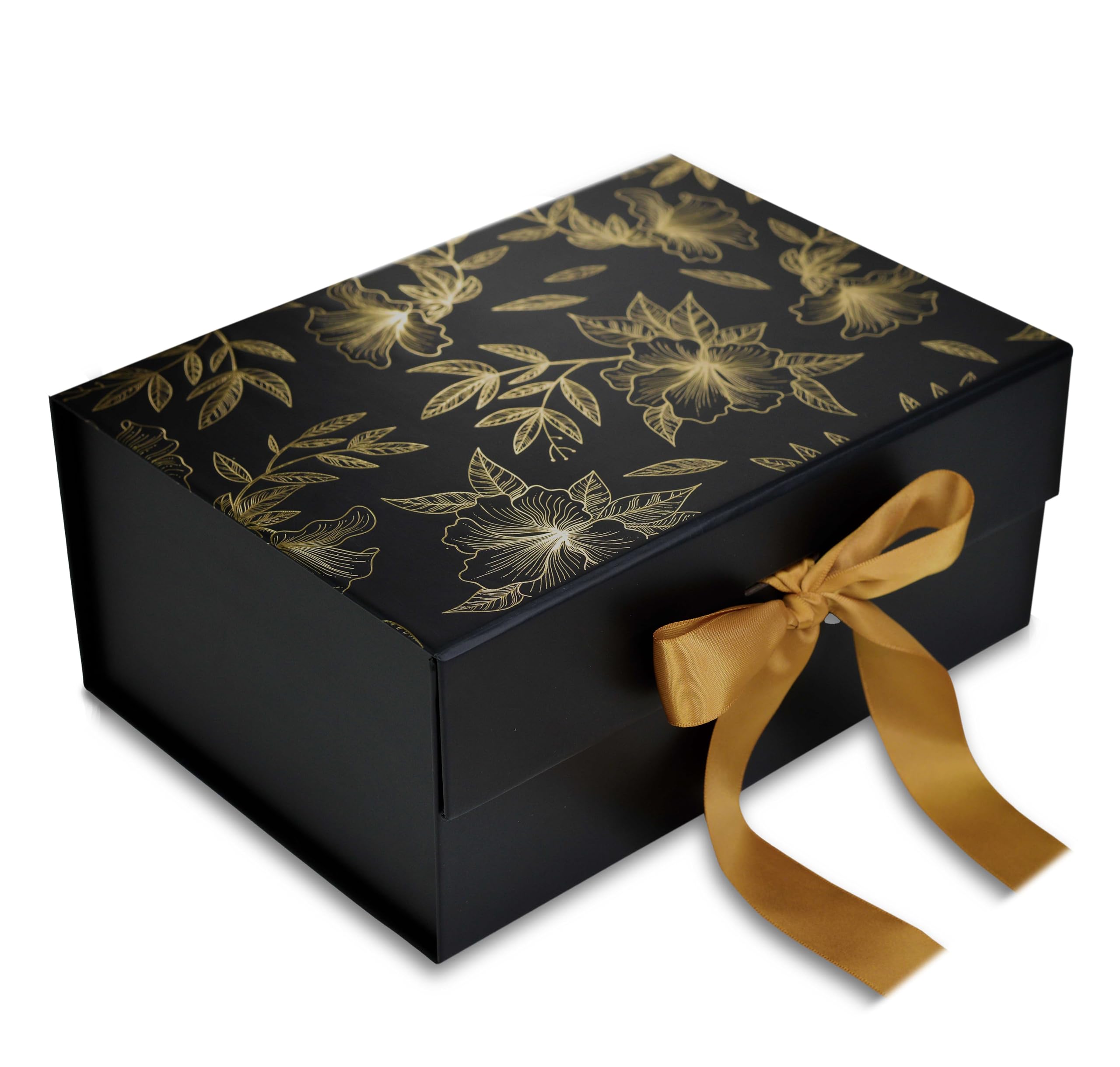 RBS®- Gift Box for Packing (23 x 16 x 10cm) Multipurpose Hamper Box Holds upto 5kg Birthday cardboard box (1 Pack) Ideal for Return Gift Hamper Box Empty wedding Box For Gift (Small Gold Floral)-image-10