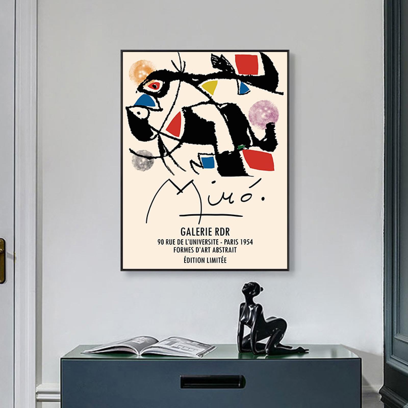SDVIB Surrealismo Joan Miro Art Poster Stampa Tela Pittura Astratta Moderna Arte della parete Immagine per Soggiorno Decorazioni per la casa 60x80cm-2Pieces Frameless