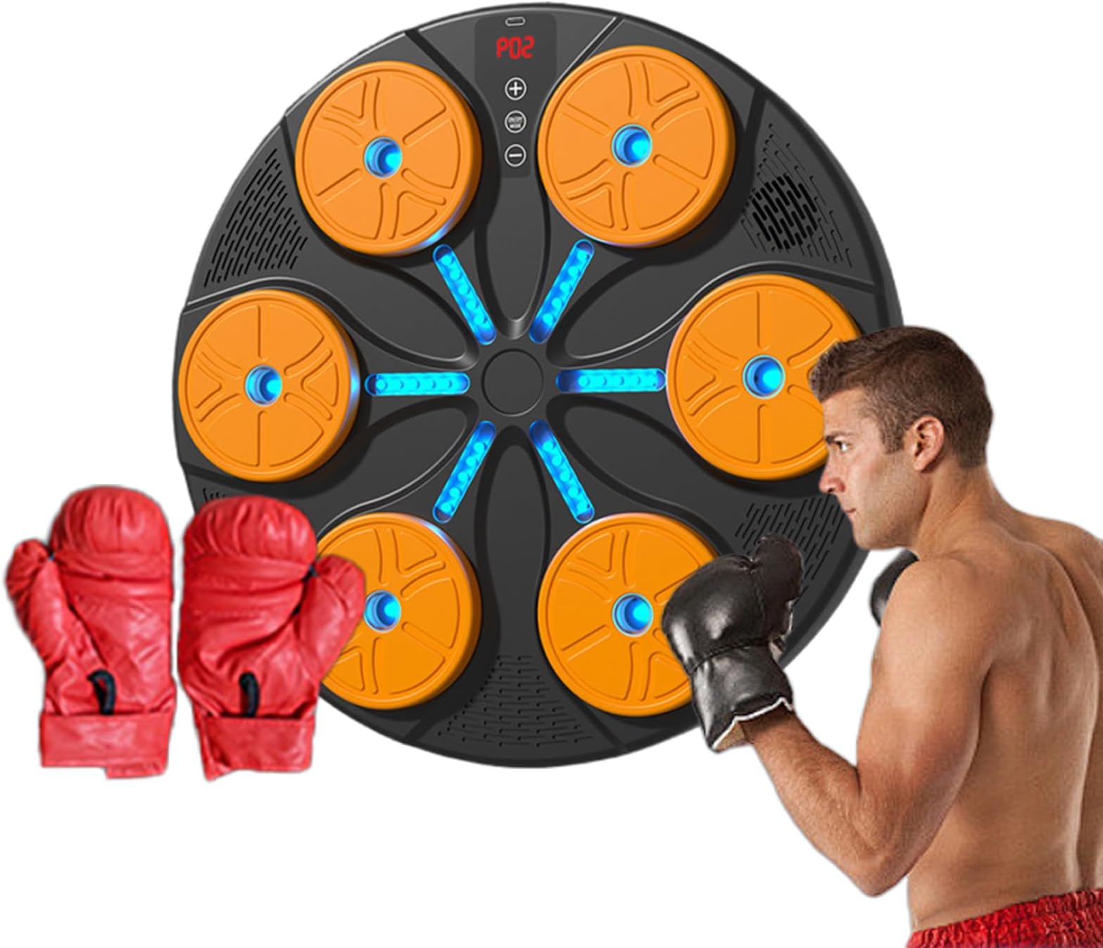 Boxing Machine - Smart Exercise Training Equipment - with LED Lights Wireless Punching Music Boxing Machine Wall Mounted,for Women Men Kids Gym Home Indoor Fitness Workout