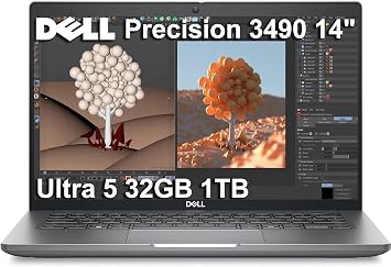 Dell Precision 3490 Mobile Workstation AI PC Laptop 14" FHD, Intel 14-Core Ultra 5 135H > i7-1355U, 32GB DDR5 RAM, 1TB SSD for Business, Engineer, 2x Thunderbolt 4, 1080p RGB Webcam, Win 11 Pro
