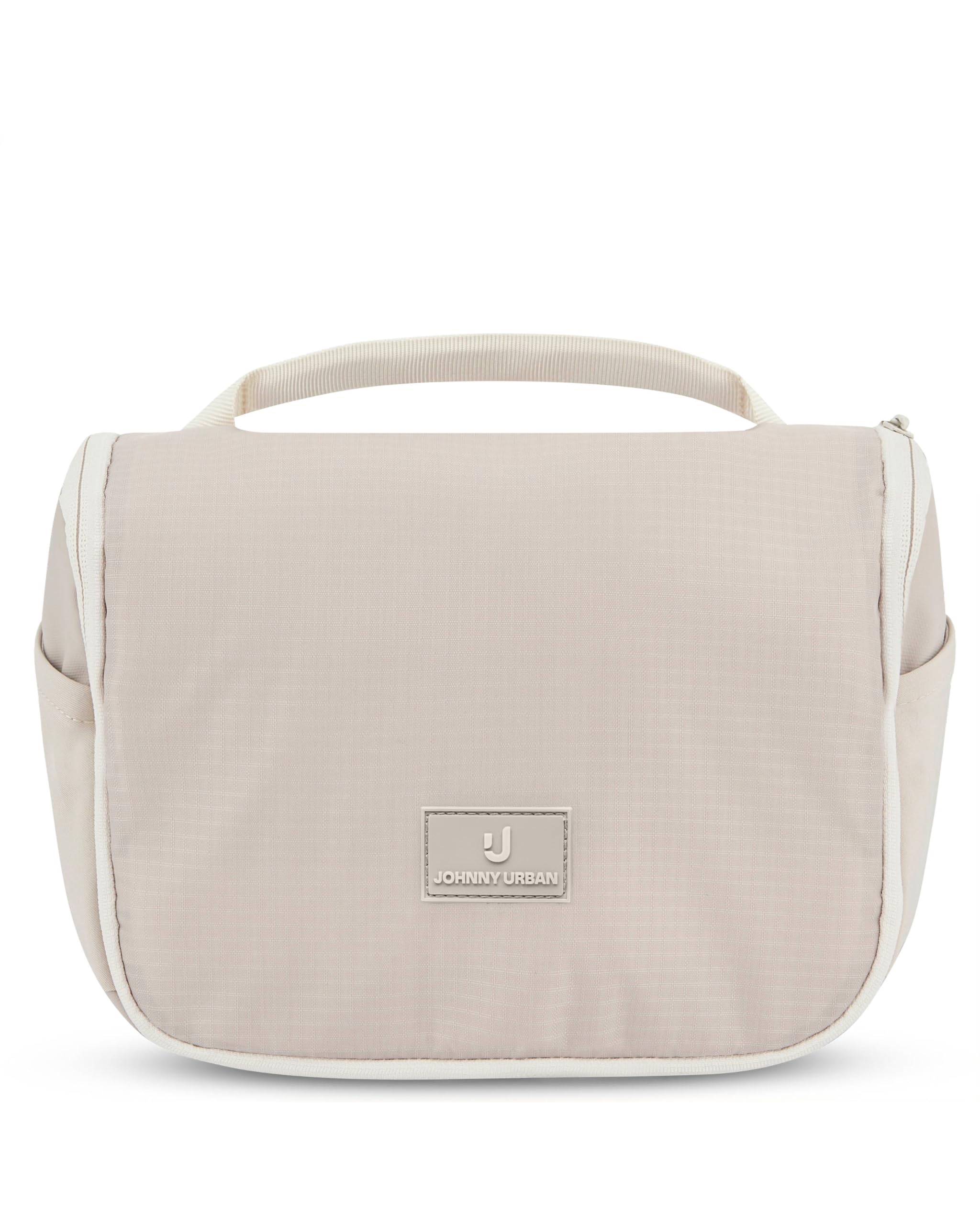 Johnny Urban Kulturtasche Damen & Herren Beige - Logan - Stylischer Kulturbeutel zum Aufhängen - Waschtasche Groß für Reise & Travel - Mit Durchsichtigem Beutel für Handgepäck Flüssigkeiten