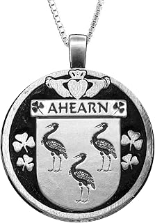 Ahearn Irish Coat of Arms Disk Pendant