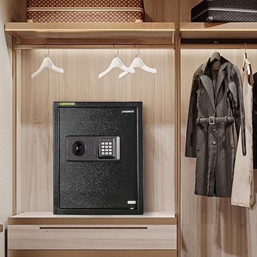 Miniatura 8 de ENGiNDOT - Caja fuerte para el hogar caja fuerte de 152 pies cúbicos con teclado digital sistema de doble código modo de silencio ideal para dinero