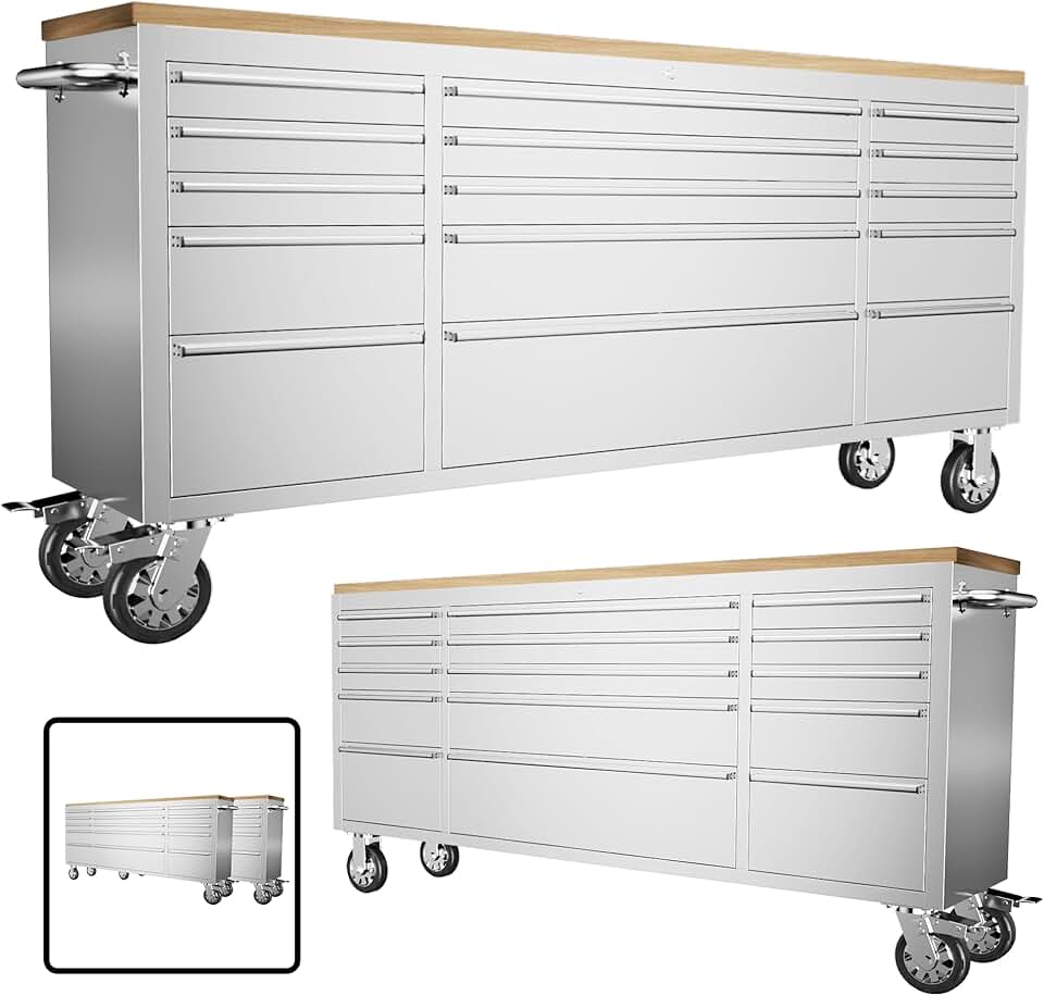 CHETTO C 72 Inch Tool Cabinet Chest with 15 Drawers