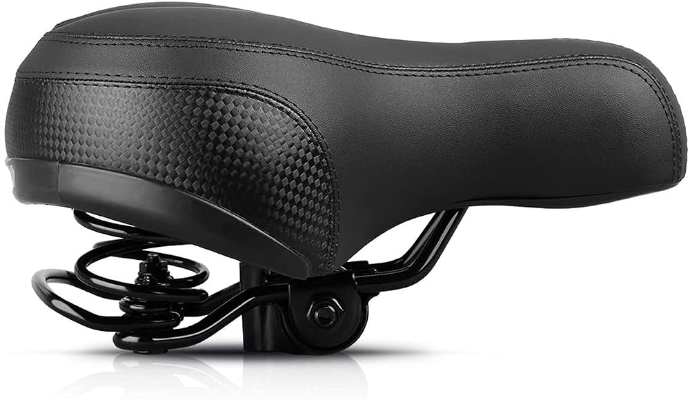 CDYWD Comfy Bike Seat For Men & Women, Thick & Soft Memory Foam Comfort Bicycle Seat, Comfortable Padded Bike Saddle For Mountain Bike, Beach Cruiser, MTB, Ebike, Exercise Bike