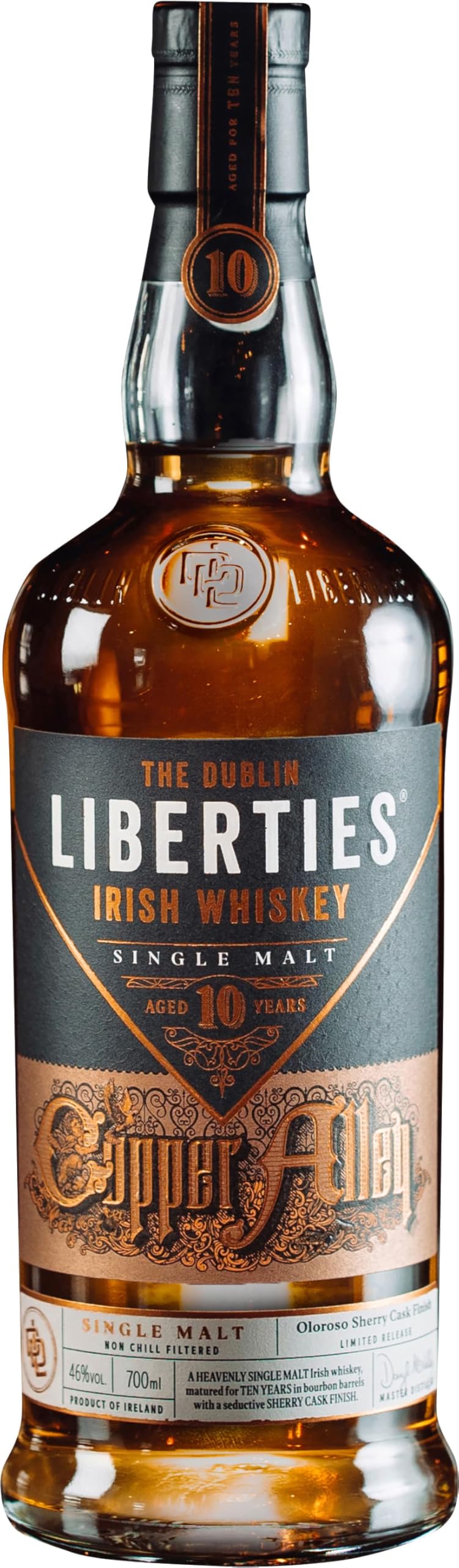 The Dublin Liberties Irish Whiskey Copper Alley aged 10 years 46% vol. - Irischer Single Malt Whisky (1 x 0.7 l)