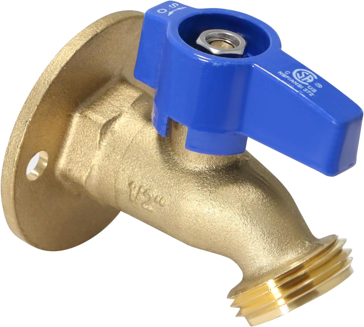 XFITTING 1/2" Female Threaded Hose Bibb with Nail Flange, 1/2" FNPT x 3/4" Male GHT Outlet 5-2-4 (2)