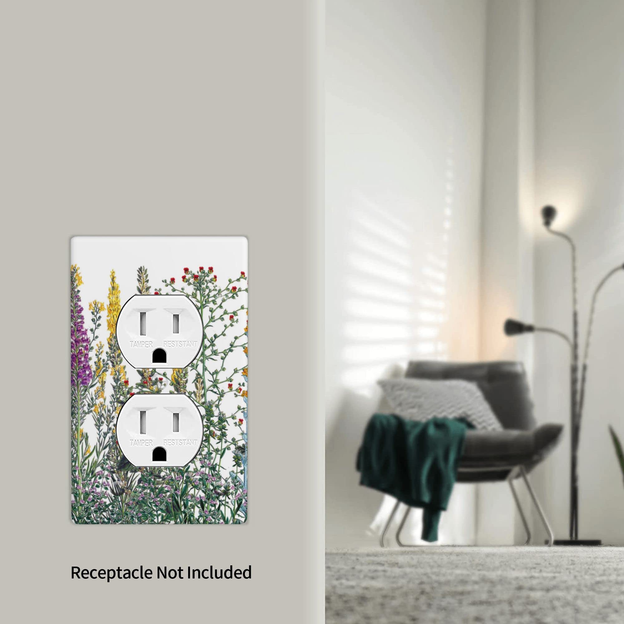 Duplex Outlet Covers Wall Plate For Electrical Outlets Decorative Flora - View #2