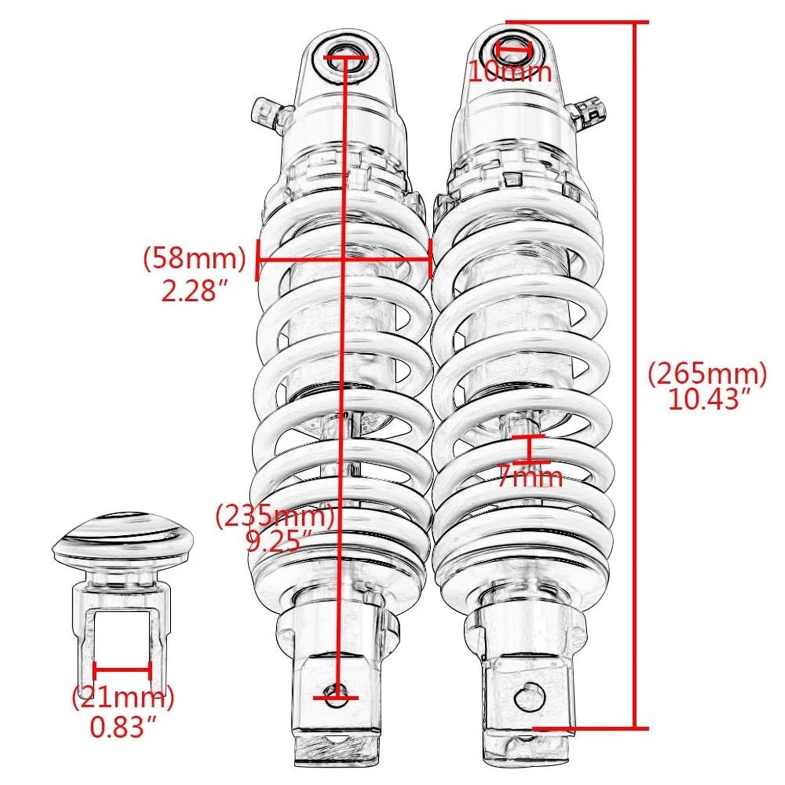 Ammortizzatore Posteriore Per Motocicletta, 235 Mm, Regolabile, Per ATV, Quad, Dirt Bike, Per Yamaha 50 CC JOG90 JOG50 ZR50 EVO50