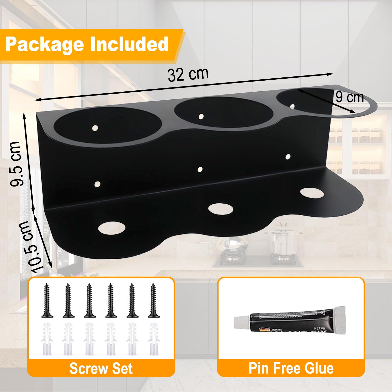 Bombolette Spray Portabottiglie Spray, Porta Lattine, Porta Bombolette Spray, Supporto per Bomboletta Spray, Accessorio per Attrezzi ad Aria Compressa per Garage Officina (3 Slot)