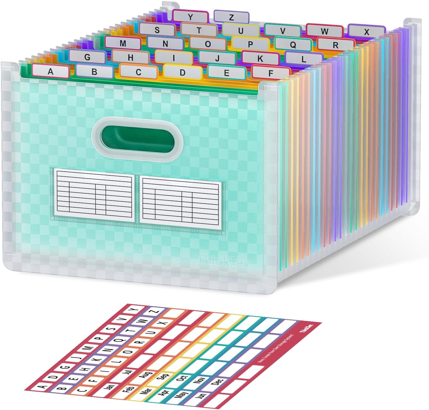 File Organiser, 26 Pockets Expanding File Folder, Upright and Open Top ...