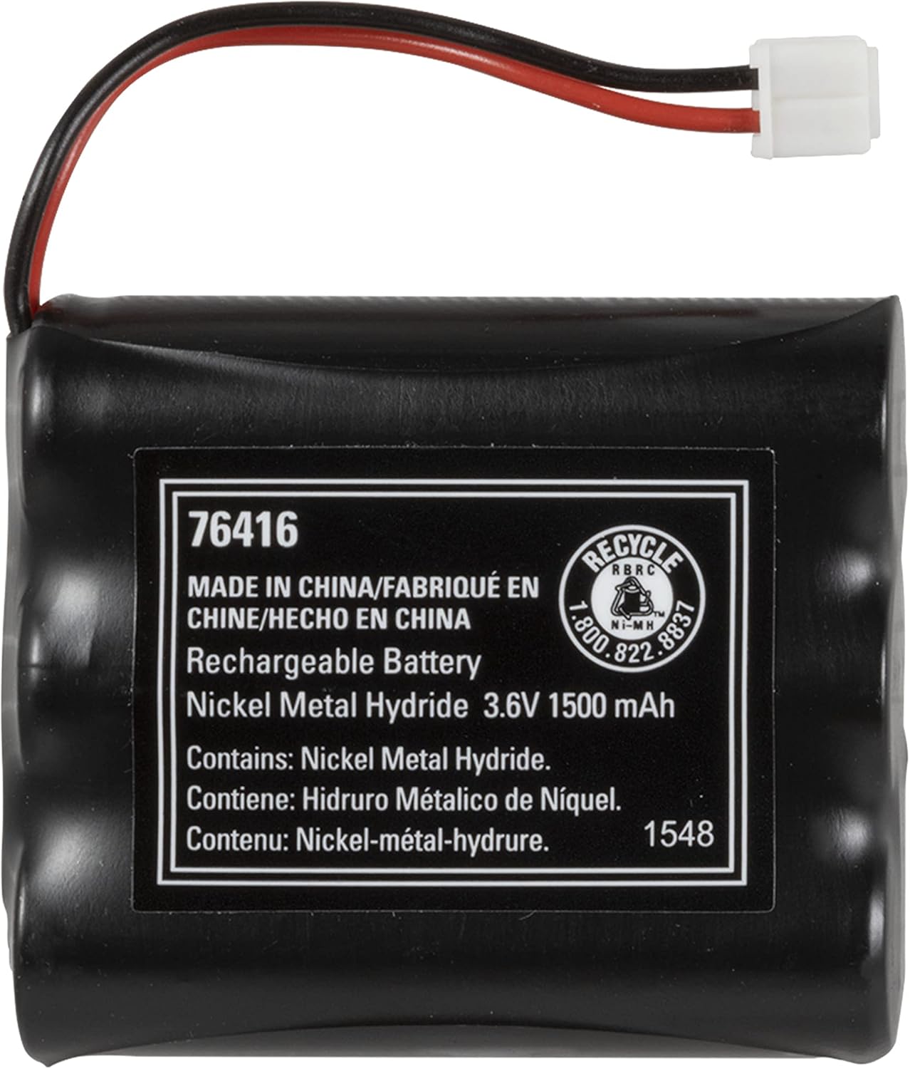 Power Gear Cordless Phone Battery, Rechargeable, Nickel Metal Hydride, 3.6V, 1500mAh, Fits Many Cordless Phone Models Including But Not Limited To Panasonic, Sony, Motorola, RCA, & More, Black, 76416 : Electronics