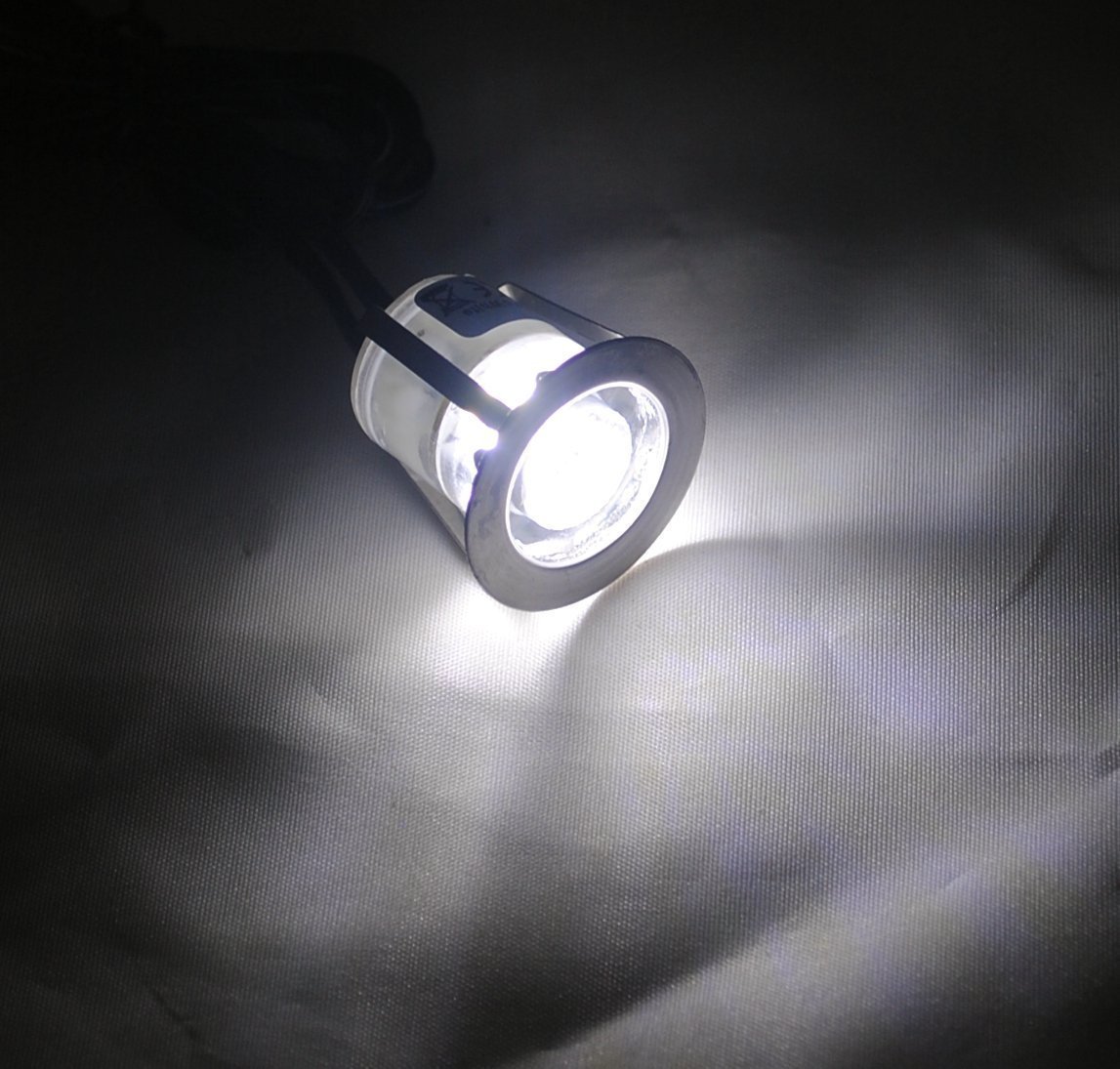 10er Set Terrassen Einbaustrahler LED Bodeneinbaustrahler Ø30mm 0.6W Aussen DC12V Kaltes Weiß IP67 Wasserdicht LED Einbauleuchten Deckenstrahler für Küche Garten Treppen Bad Balkon
