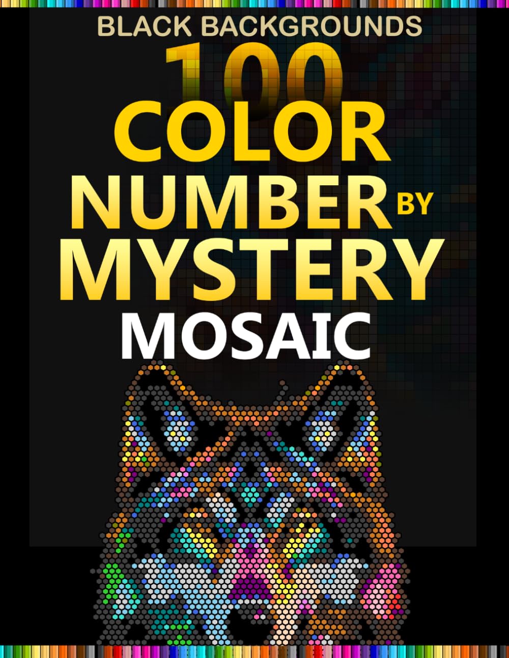Animals mystery mosaic Book: 100 Color by Number Pixel Art for Adults & Teens With 4 Unique Shapes in Rectangle,Triangle,Hexagonal and Polygon