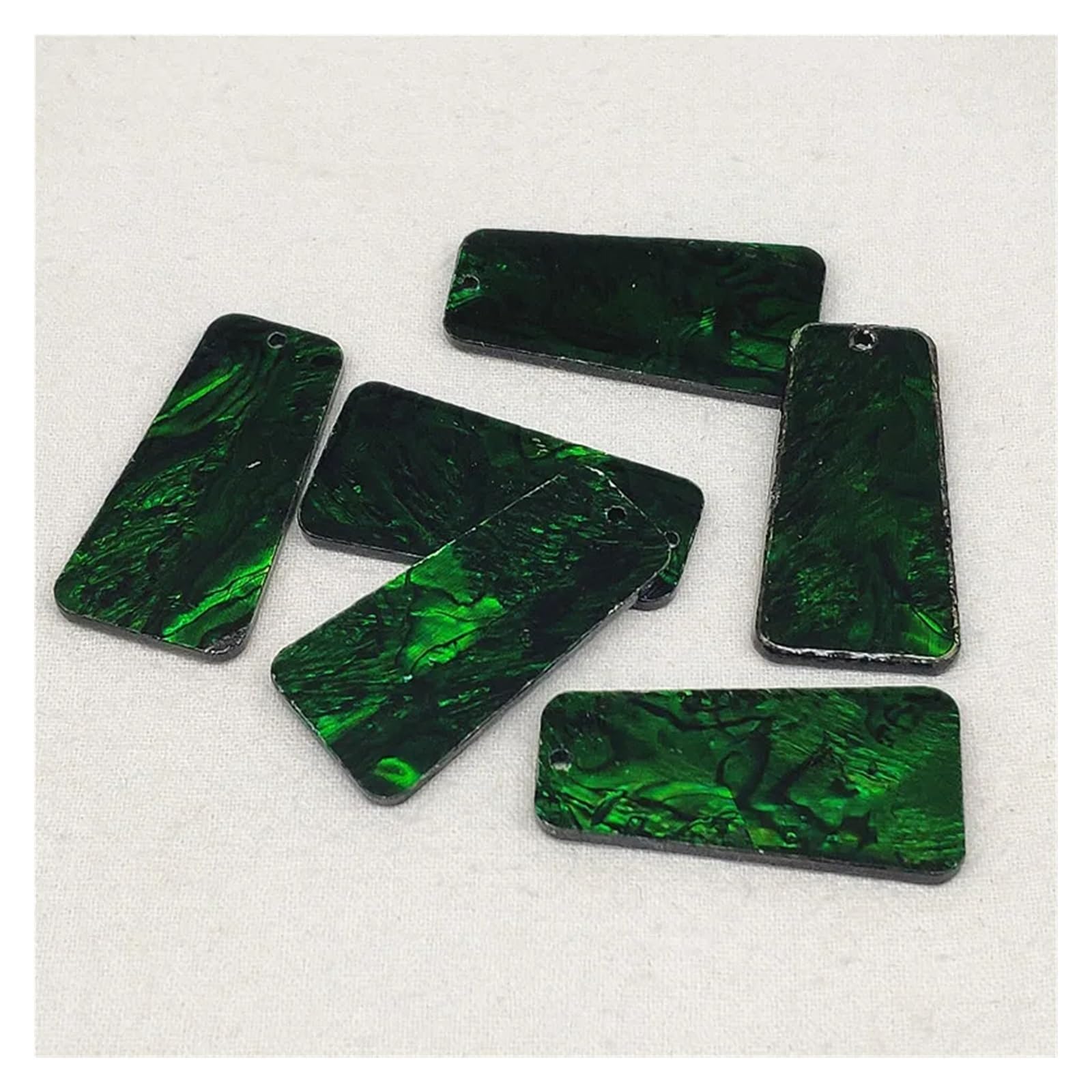 LIUCH 37x19mm 30 szt. Akryl z muszlą trapezowy urok na półprodukty do biżuterii/kolczyki DIY części, półfabrykaty i komponenty do biżuterii(Black)