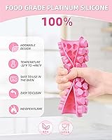 Vista 2 de Heart Silicone Gummy Molds 2 Pack with 2 Droppers, Mini Heart Chocolate Mold, Non-Stick Food Grade Ice Cube Tray for Hard Candy, Homemade treats