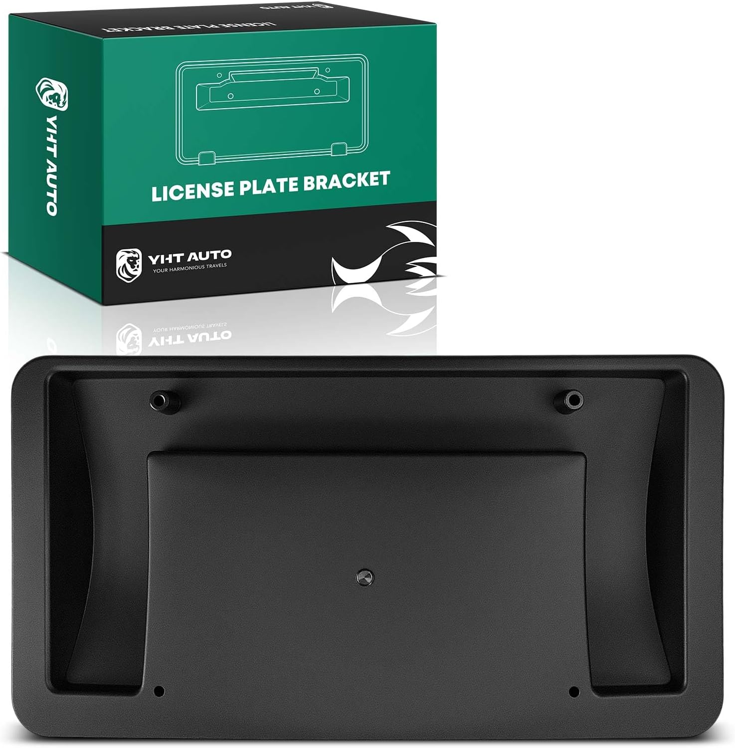 YHTAUTO Front License Plate Frame w/o Screws Compatible with Tesla 3 2017-2023, Black Bumper License Plate Bracket, No Drill Licence Plate Holder