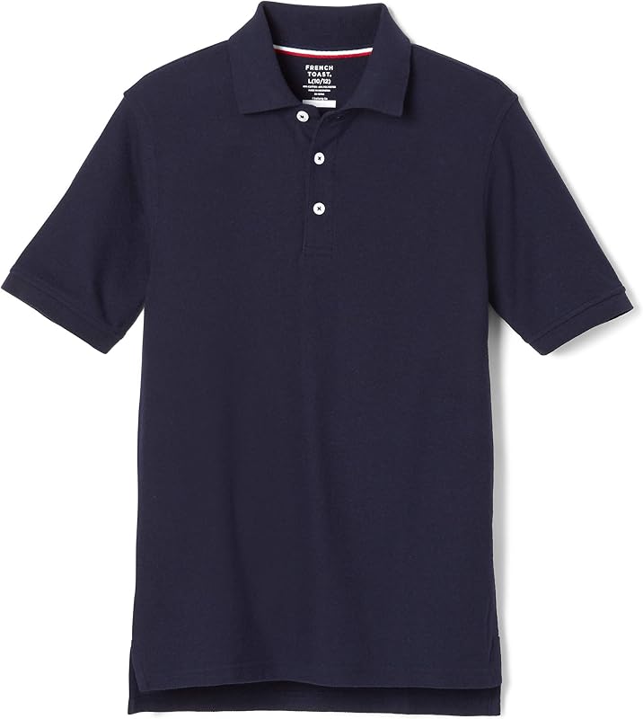 Polo de piqué para niños French Toast (Standard & Husky) | Top de polo uniforme para niños y niñas; Disponible en tallas Standard y Husky