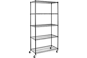 Seville Classics 5-Tier Shelving, UltraDurable, NSF, Solid Steel Wire Rack