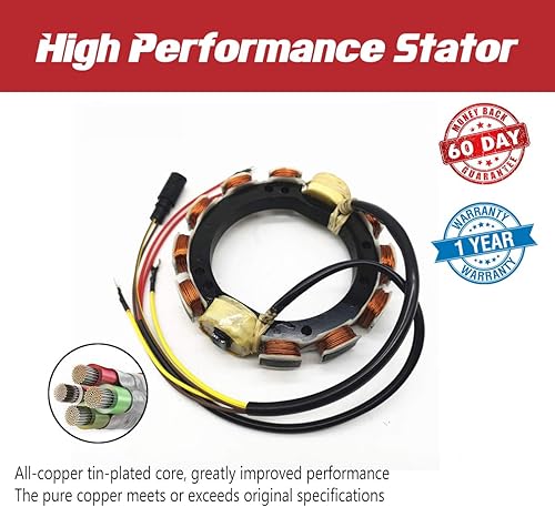 Miniatura 6 de Estator V4 Para Johnson Evinrude 0583410 0763769 173-3410 Fueraborda 120,125,130,135,140 HP 1988-2001 9-AMP 4-Cilindro 2 tiempos Loop cargado