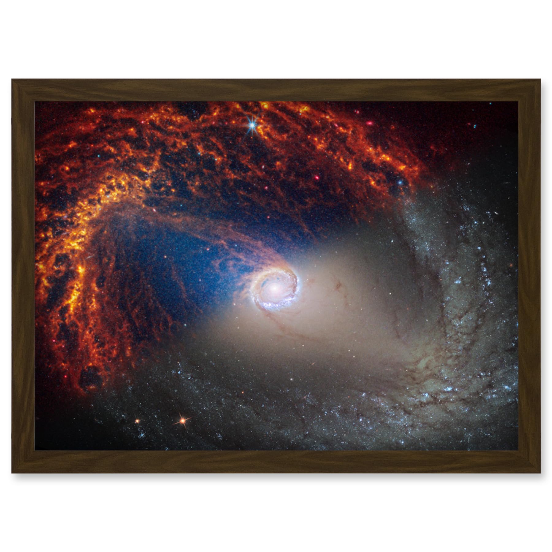 Artery8 NASA Hubble James Webb Telescope View of Spiral Galaxy NGC 1512 Living Room Artwork Framed Wall Art Print A4