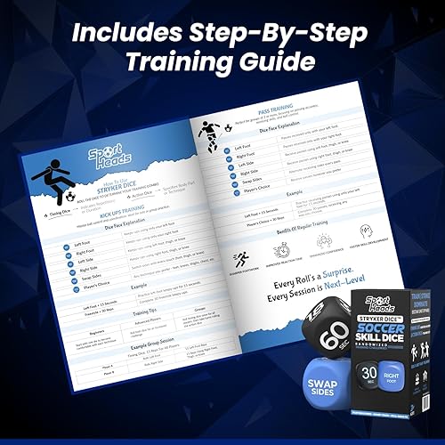Miniatura 6 de Juego de dados de equipo de entrenamiento de fútbol juego de pies, movimiento y duración, dados de ejercicio para habilidades, coordinación,