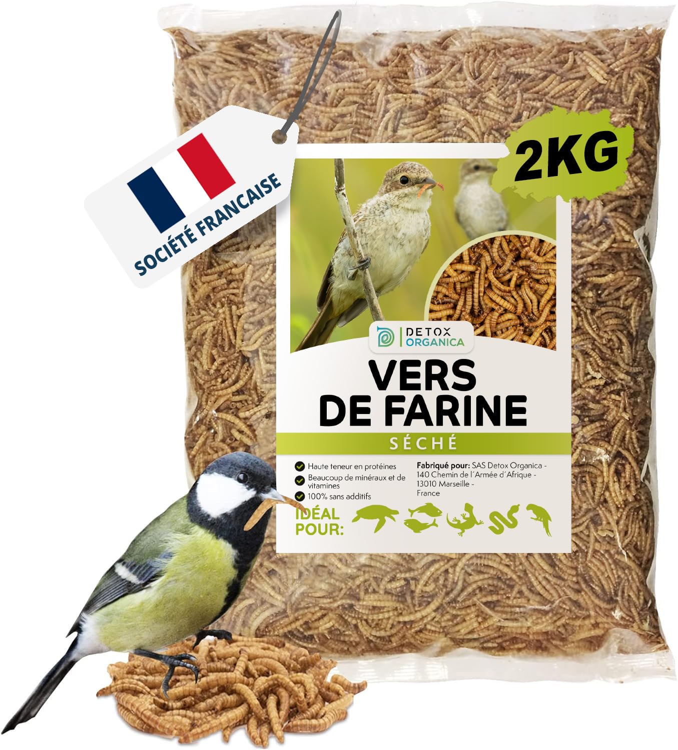 Detox Organica-vers de Farine séchés 2kg Correspond à 13000ml